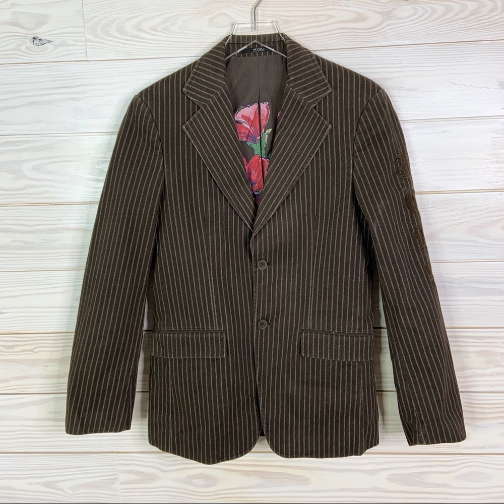 4 You Men Blazer Embroidery Jacket stripes